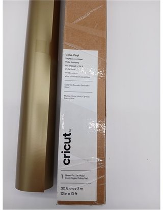 Cricut Vinilo Adhesivo Permanente - Rollo de Vinilo para Cricut - 30.5 cm x 3 m - Dorado - Vinilo Permanente para Manualidades -