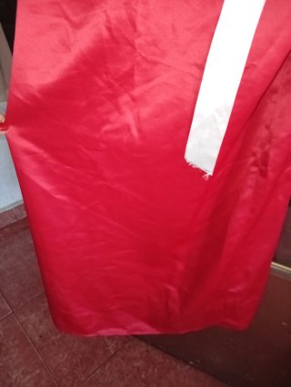 Vestido largo rojo y blanco
