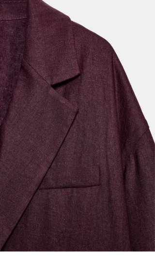 Blazer cruzado Zara L Morado Lino