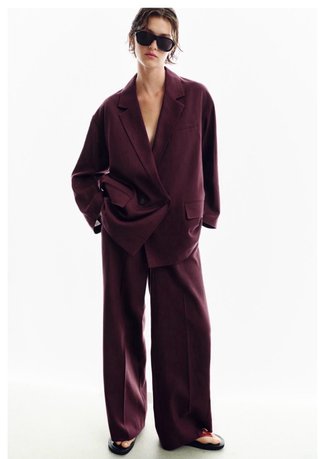 Blazer cruzado Zara L Morado Lino