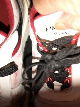 Zapatillas Prada Mujer Blancas y Rojas