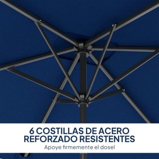 Sombrilla rectangular azul para exterior