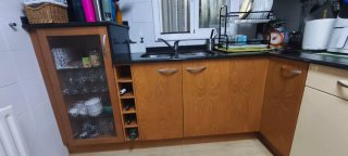 Muebles de cocina madera y cristal
