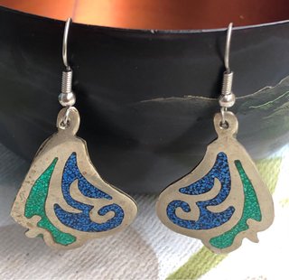 Pendientes Alpaca México Azul y Verde