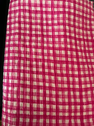 Tela de cuadros vichy fucsia y blanco