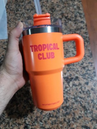 Taza térmica naranja Tropical Club