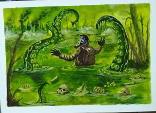 Dipinto Tentacoli su carta acquerello 600g