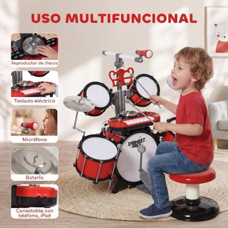 Batería Infantil con Taburete
