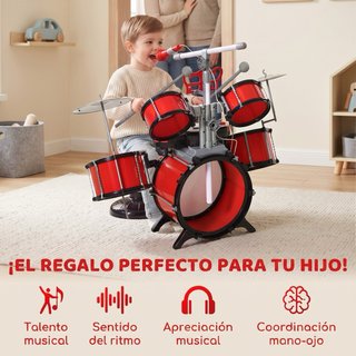 Batería Infantil con Taburete