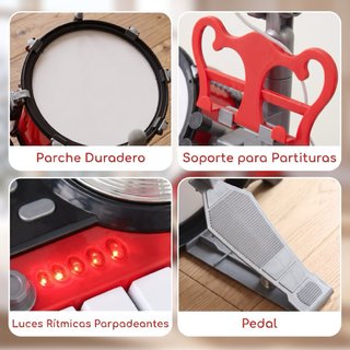 Batería Infantil con Taburete
