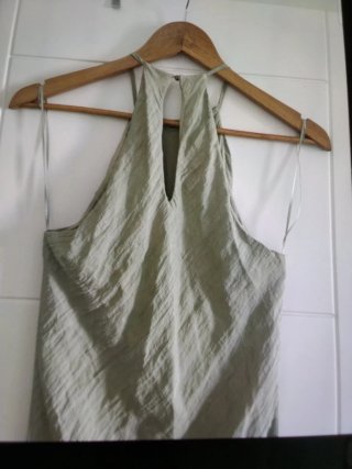 Vestido largo Zara verde,no arruga