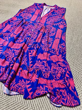 Vestido Boho en azul eléctrico+fucsia *Talla Única