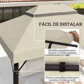 Techo de repuesto para cenador beige/gris