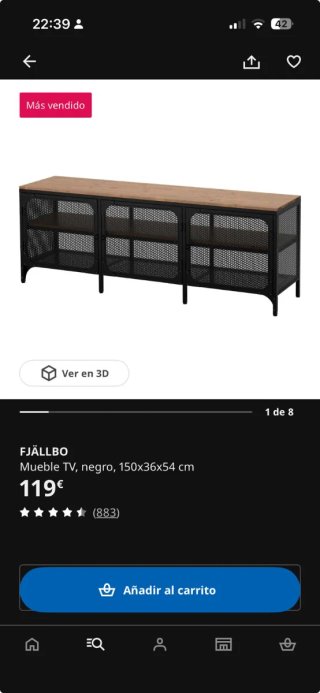 Mueble TV madera y metal negro