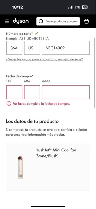 Dyson HushJet Mini Cool Ventilador