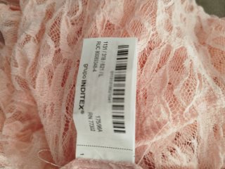 Vestido Zara rosa volantes talla L