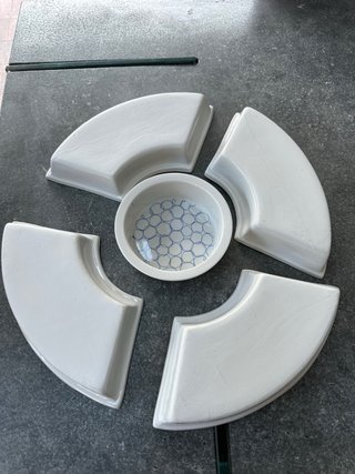 Centrotavola in ceramica con motivo cerchi