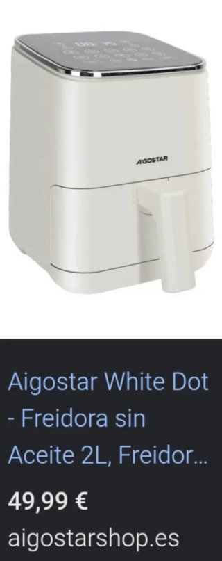 Airfryer Freidora Aigostar Dot sin Aceite 2L