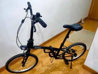 Bicicleta plegable B-Twin negra adulto