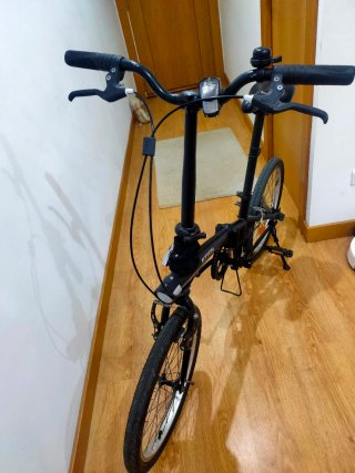 Bicicleta plegable B-Twin negra adulto