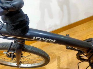 Bicicleta plegable B-Twin negra adulto