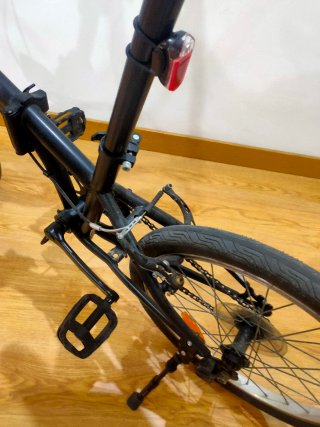 Bicicleta plegable B-Twin negra adulto