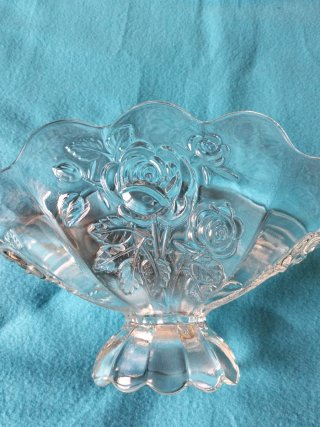 Centro de mesa cristal frutero años 70