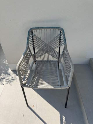 Butaca de jardín gris y azul