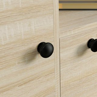 Conjunto de Muebles de Entrada 3 en 1 con Zapatero para 9 Pares de Zapatos, Perchero de Pared con 4 Ganchos, Armario y Espejo en MDF