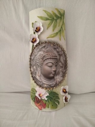 Teja Decorativa Buda Flores