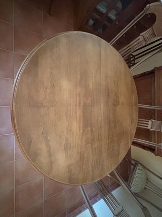 Mesa extensible madera maciza y 6 sillas