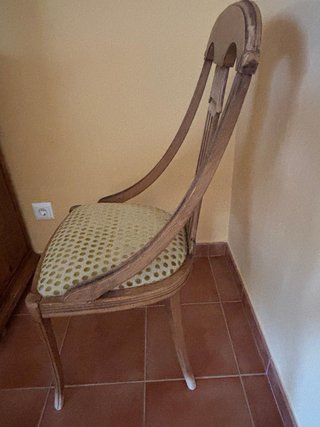 Mesa extensible madera maciza y 6 sillas
