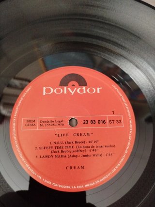 Vinilo Live Cream - Polydor 23 83 016