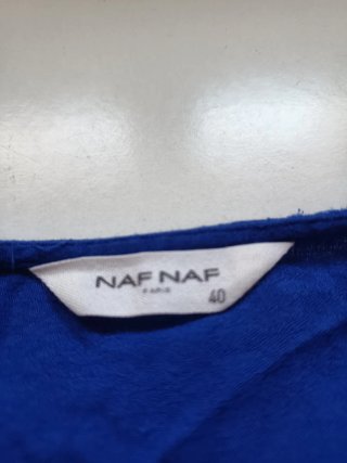 Blusa Naf Naf azul con cremallera