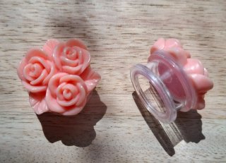 Pendientes dilatación túnel rosas coral 20mm