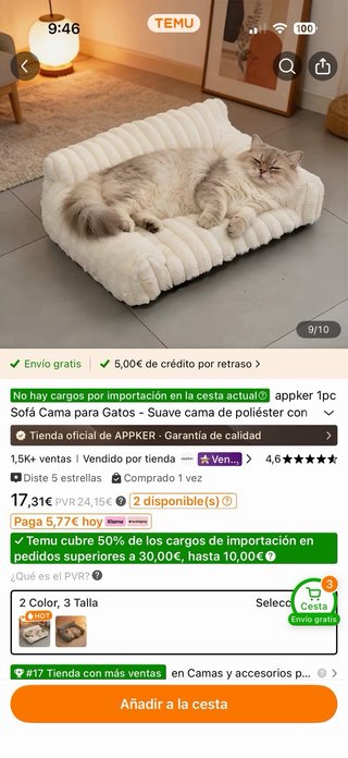 Cama para perro/gato nueva