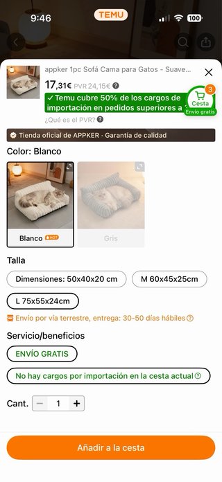 Cama para perro/gato nueva