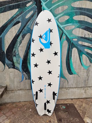 Tabla surf Quiksilver Bat + invento + funda Dakine