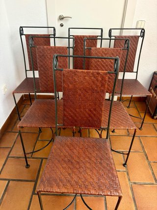 Sillas de hierro y madera (6 unidades)