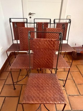 Sillas de hierro y madera (6 unidades)