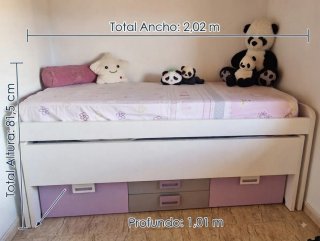 Armario y cama nido morado