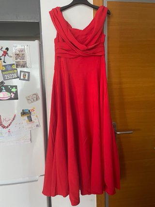 Vestido rojo de fiesta 2XL de feversave