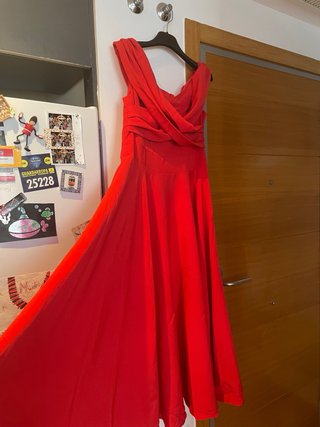 Vestido rojo de fiesta 2XL de feversave