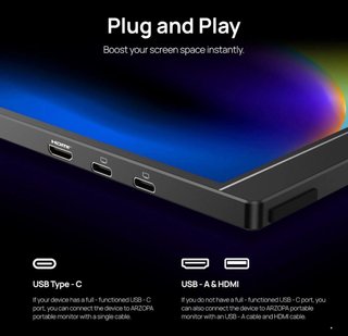 Monitor Portátil ARZOPA 16 QHD 2.5K USB-C HDMI