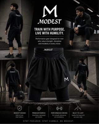 Pantalones cortos Awrah negros talla S-M-L-XL