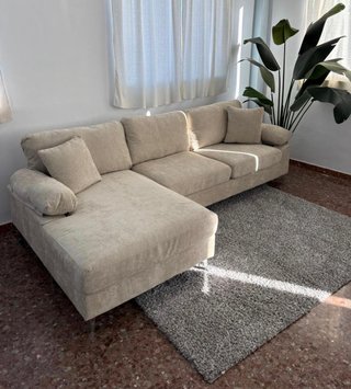 Sofá Kave chaise longue beige