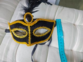 Antifaz Veneciano Negro y Dorado
