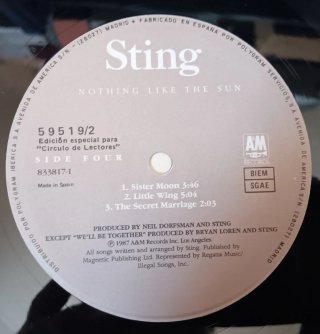 Sting - Nothing Like The Sun LP