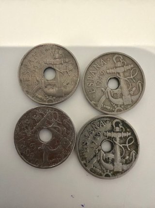 Lote 4 Monedas 50 Céntimos Franco (1949, 1963)