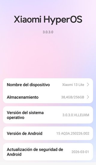 Xiaomi 13 Lite. 8 GB RAM/256 GB (A ESTRENAR)